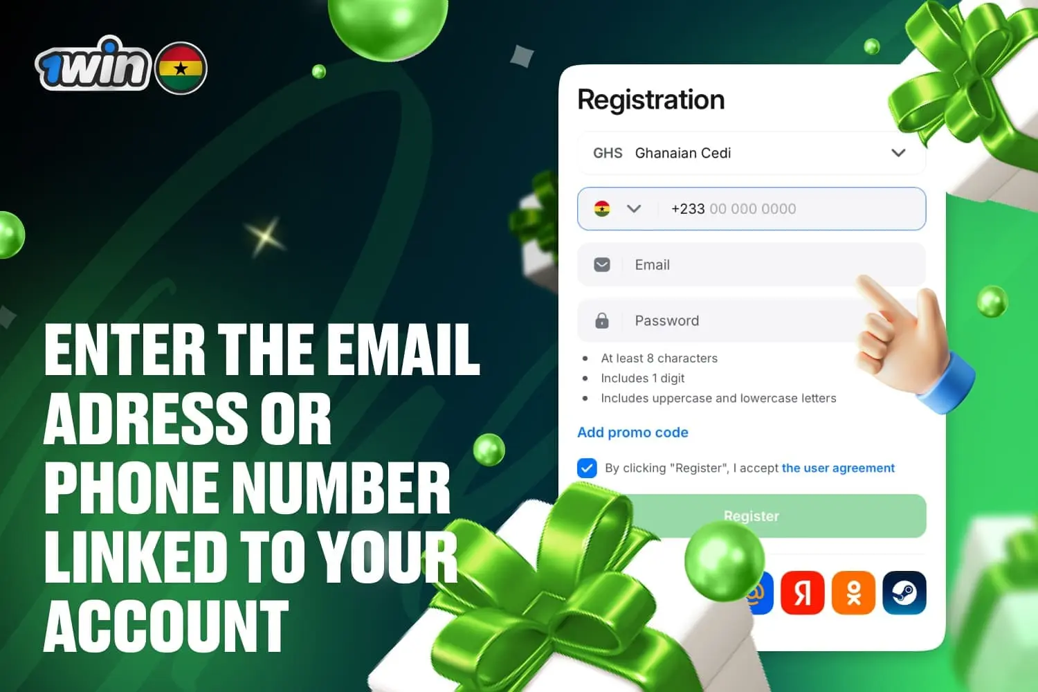 enter the email adress or phone number linked to your account