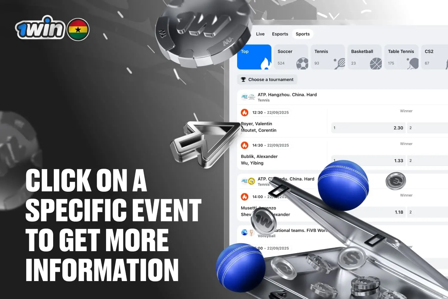 click on a specific event to get more information