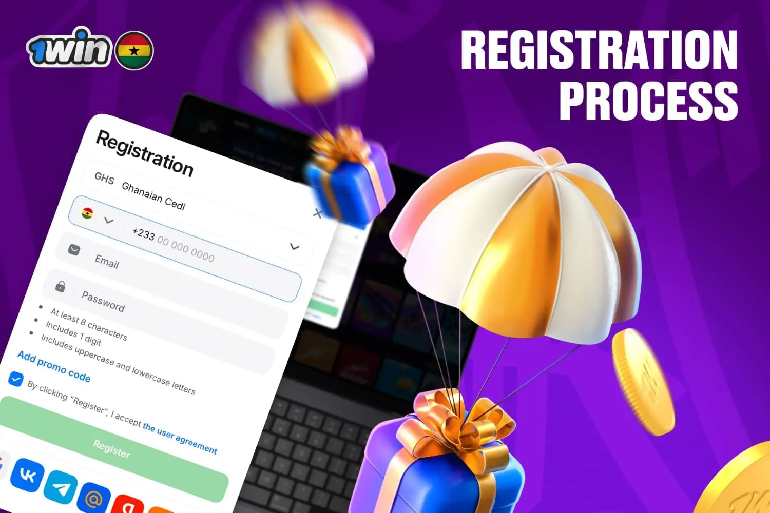 1win registration process